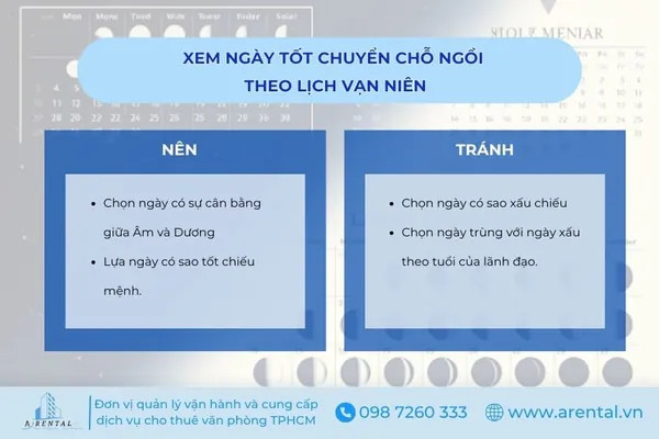 Tra cứu ngày đẹp dời bàn làm việc bằng lịch vạn niên truyền thống