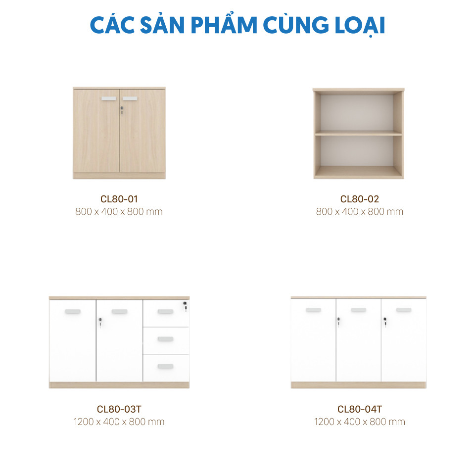 tủ để bàn làm việc 2 cánh màu sáng