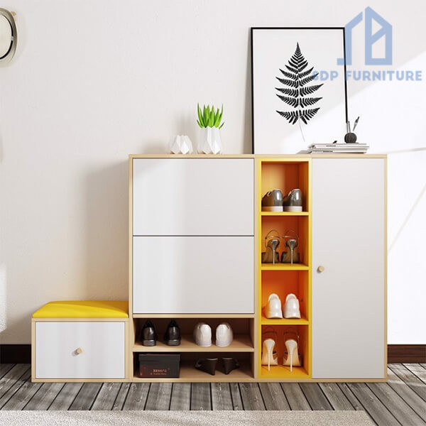 Tủ để giày tích hợp ghế ngồi 3 cánh mở tiện lợi