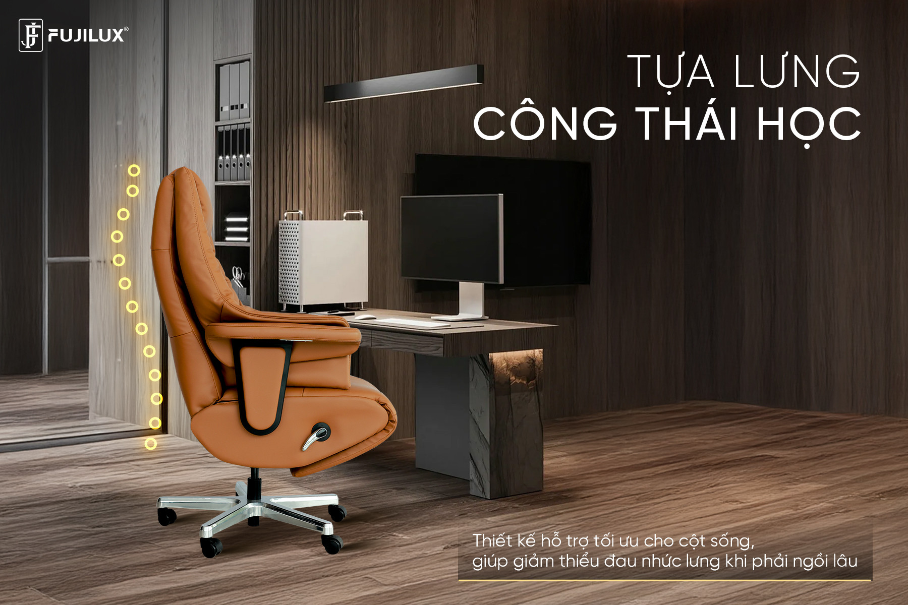 Tựa lưng ghế chủ tịch công thái học hỗ trợ cột sống