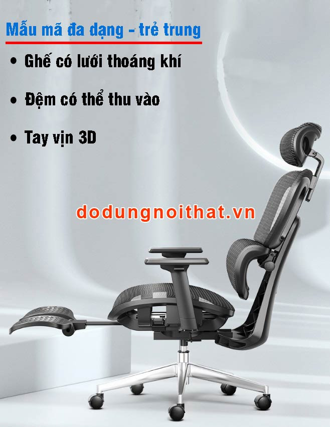 Tựa lưng và hỗ trợ thắt lưng điều chỉnh của ghế công thái học CTH 99