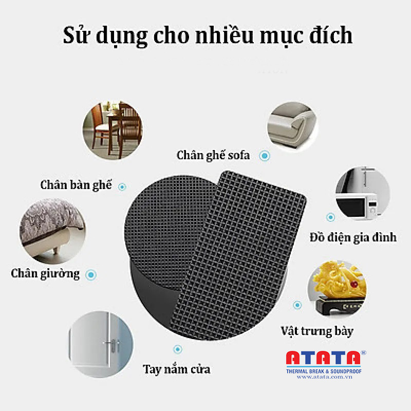Ứng dụng miếng đệm đa năng bảo vệ chân ghế gỗ vuông và đồ nội thất