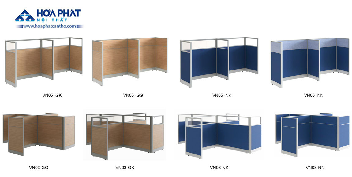Vách ngăn tích hợp cùng bàn làm việc, tạo không gian làm việc chuyên nghiệp tại Cần Thơ