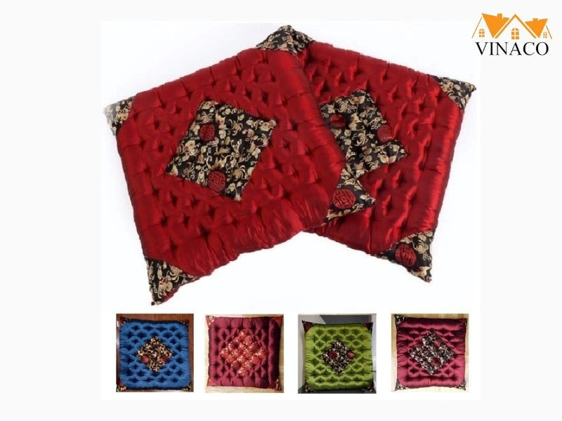 Vải bọc nệm ghế gỗ 50x50 in hoa văn theo phong cách cổ điển