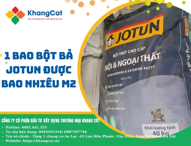 Bao Bột Bả Jotun Được Bao Nhiêu M2? Bao Bột Bả Jotun Được Bao Nhiêu M2?
