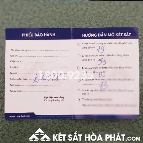 Nhận Biết Két Sắt Hòa Phát Chính Hãng Thông Qua Phiếu Bảo Hành Nhận Biết Két Sắt Hòa Phát Chính Hãng Thông Qua Phiếu Bảo Hành