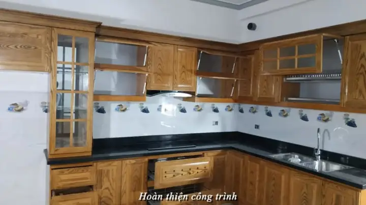 Hoàn Thiện Nội Thất Tủ Bếp Gỗ Sồi Nga Cho Chị Hải Tại Thị Trấn Kẻ Sặt, Hải Dương Hoàn Thiện Nội Thất Tủ Bếp Gỗ Sồi Nga Cho Chị Hải Tại Thị Trấn Kẻ Sặt, Hải Dương