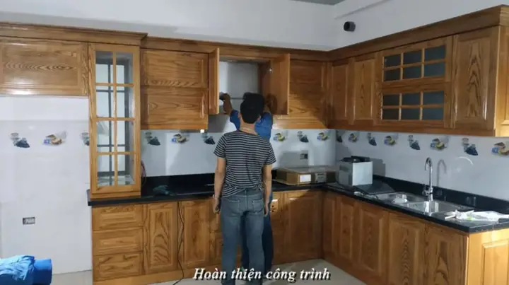 Hoàn Thiện Nội Thất Tủ Bếp Gỗ Sồi Nga Cho Chị Hải Tại Thị Trấn Kẻ Sặt, Hải Dương Hoàn Thiện Nội Thất Tủ Bếp Gỗ Sồi Nga Cho Chị Hải Tại Thị Trấn Kẻ Sặt, Hải Dương