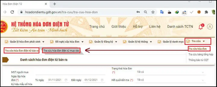 Tra Cứu Trên Trang Hệ Thống Hóa Đơn Điện Tử