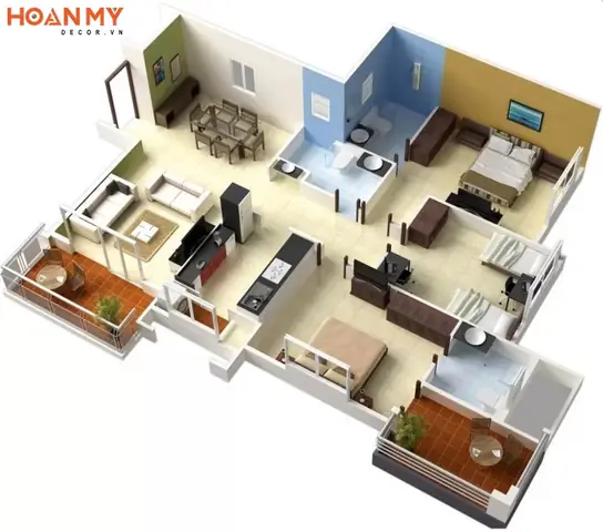 Bản Vẽ Thiết Kế Nội Thất Phối Cảnh 3d
