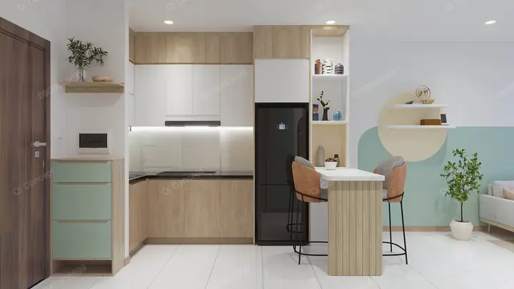 Thiết Kế Mẫu Nội Thất Căn Hộ 1 Phòng Ngủ Đẹp Cho Dự Án Bcons Plaza – Bình Dương