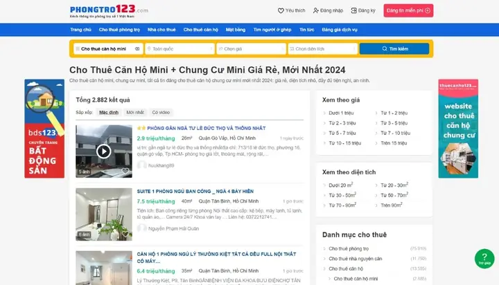 Tìm Thuê Căn Hộ Mini Tại Phongtro123.com Tìm Thuê Căn Hộ Mini Tại Phongtro123.com