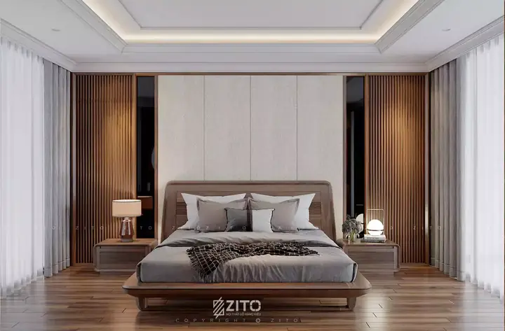 Thiết Kế Nội Thất Gỗ Óc Chó Căn Hộ Dulex Phòng Ngủ