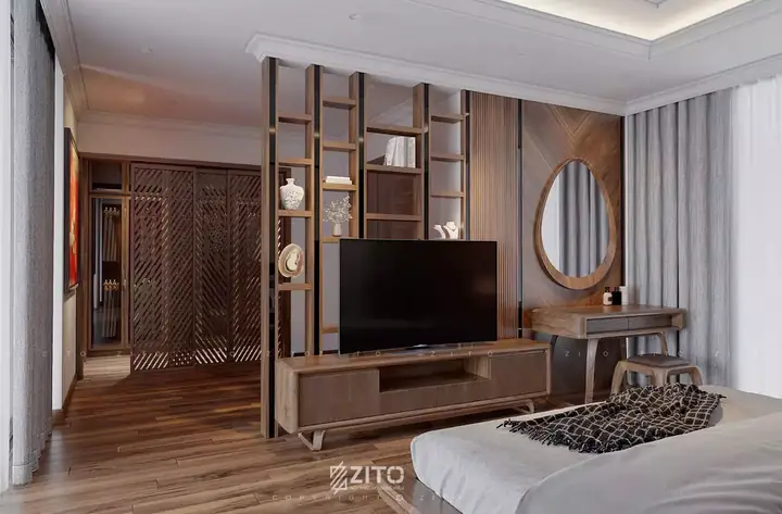 Thiết Kế Nội Thất Gỗ Óc Chó Căn Hộ Dulex Phòng Ngủ