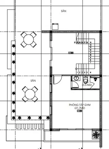 Tầng Tum: Gồm Phòng Tập Gym, 1 Wc, 1 Sân Giặt Phơi, 1 Sân Thư Giãn.