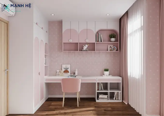Tủ Quần Áo Kết Hợp Bàn Học Cho Bé Được Thiết Kế Vừa Vặn Với Không Gian
