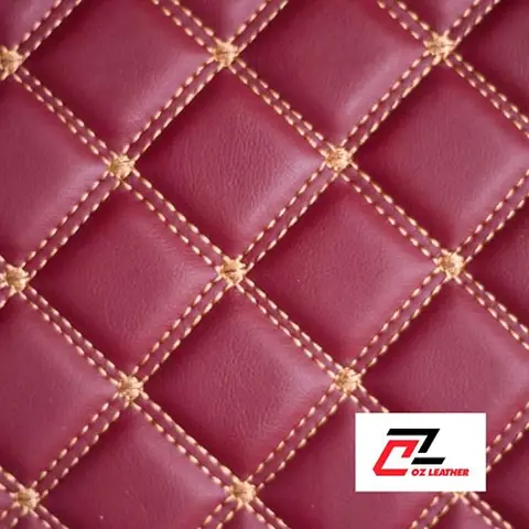 Da Pvc Hã¬nh Vuã´ng Sáº§n Äá» Chá» Kem 2 Äæ°á»ng Chá» - B15