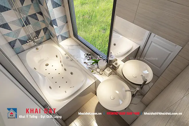 Phòng Tắm Kết Hợp Không Gian Xanh