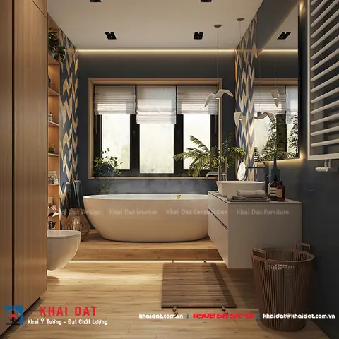 Phòng Tắm Kết Hợp Không Gian Xanh