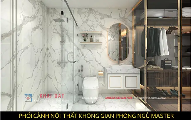 Phòng Tắm Vật Liệu Đá Cẩm Thạch Sang Trọng