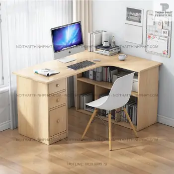 Bàn Làm Việc Đặt Góc Tường – Kèm Giá Sách Tiện Dụng, Phong Cách... Bàn Làm Việc Đặt Góc Tường – Kèm Giá Sách Tiện Dụng, Phong Cách...