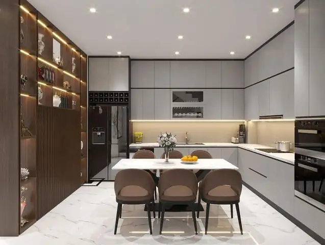 Bố Trí Tủ Bếp Hiện Đại Trong Nhà Bếp