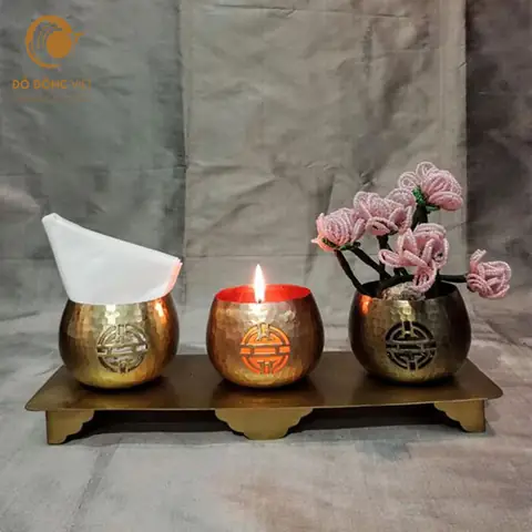 Bộ Ly Rượu Bằng Đồng Hoặc Chế Tác Vàng Nguyên Khối
