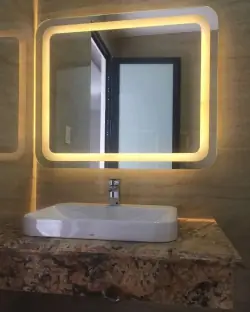 Gương Treo Tường Có Đèn Led Phun Cát...