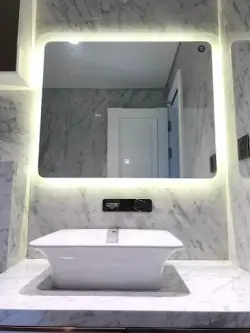 Gương Treo Tường Có Đèn Led Phun Cát...