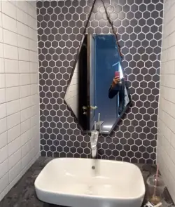 Gương Treo Dây Da Có Đèn Led Diamond 031