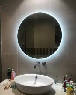 Gương Treo Tường Hình Tròn Đèn Led Phun...