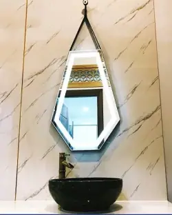 Gương Treo Tương Hình Lục Giác Treo Dây...
