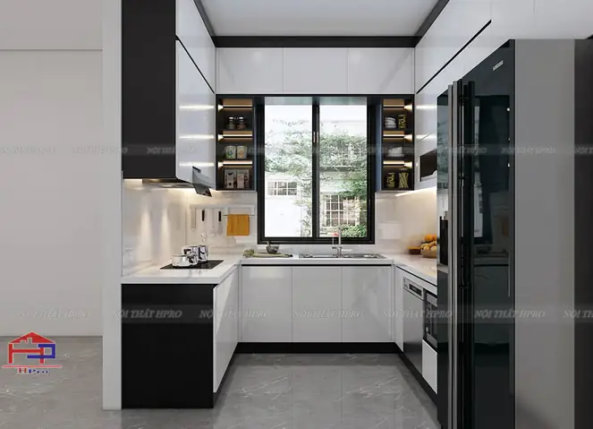 Mẫu Tủ Bếp Acrylic Tbac177 Màu Trắng Hiện Đại, Thoáng Đãng Nhà Cô Ngọc