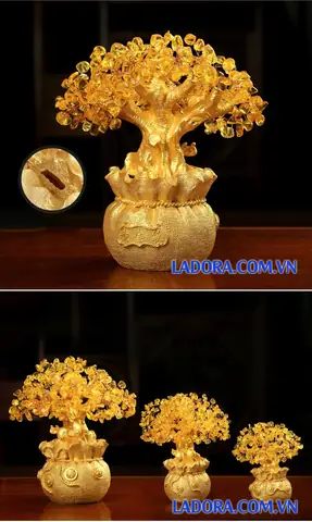 Decor Cây Tiền Vàng Tài Lộc Tại Ladora Shop