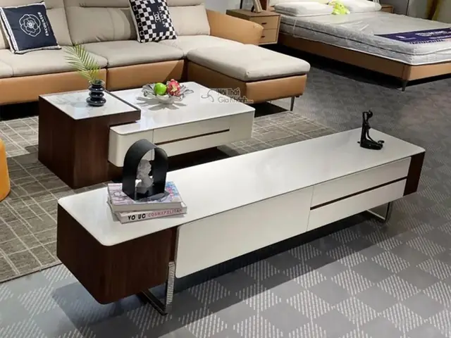 Combo Bộ Bàn Trà Kệ Tivi Tiện Ích Hài Hòa Không Gian Btk9876