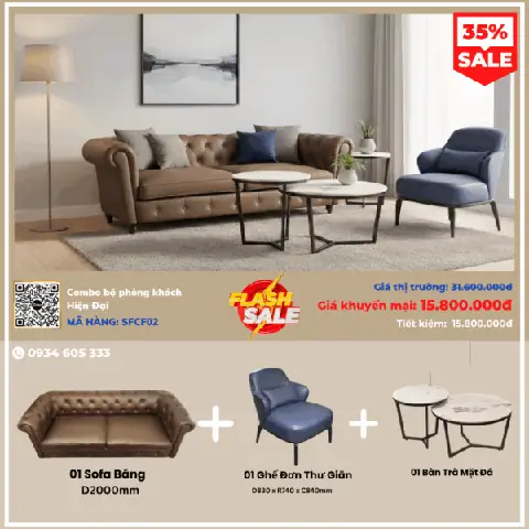 Combo Bộ Phòng Khách Hiện Đại Sfcf02