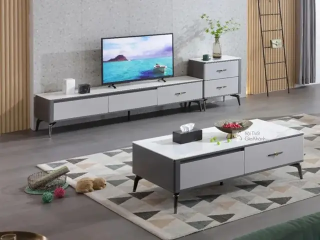 Combo Bàn Trà Kệ Tivi Sang Trọng Cho Không Gian Sống Btk8220