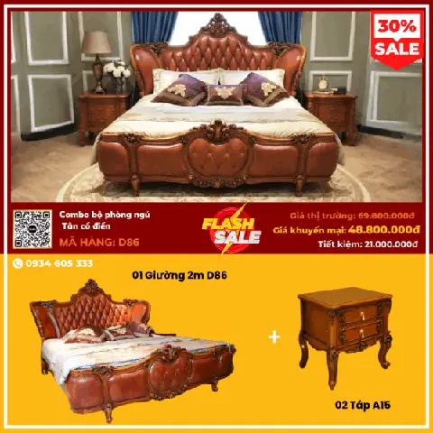 Combo Bộ Phòng Ngủ Tân Cổ Điển D86