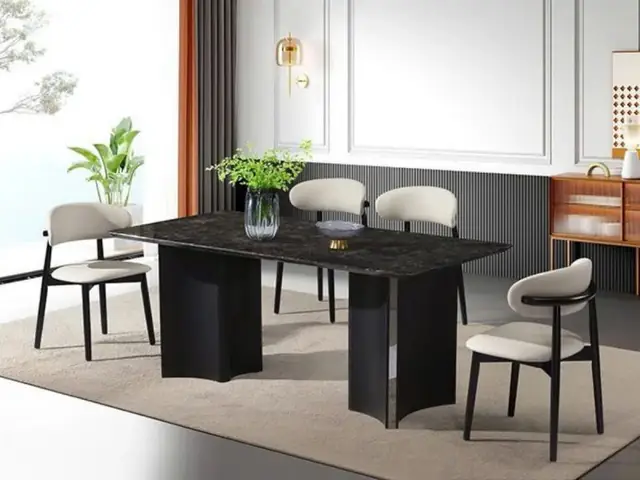 Bàn Ăn 1m8 Mặt Đá Tự Nhiên Ba25160b