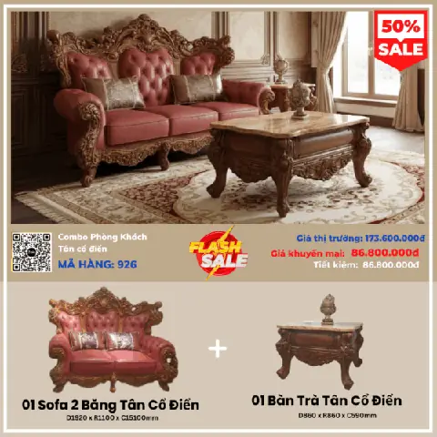 Combo Phòng Khách Tân Cổ Điển Ga65