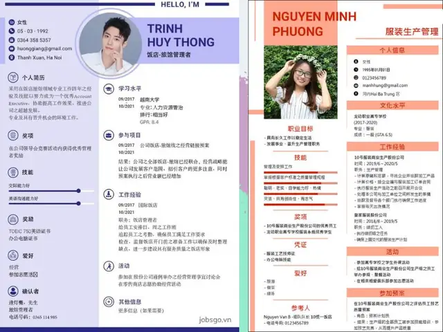 Mẫu Cv Xin Việc Tiếng Trung Hay