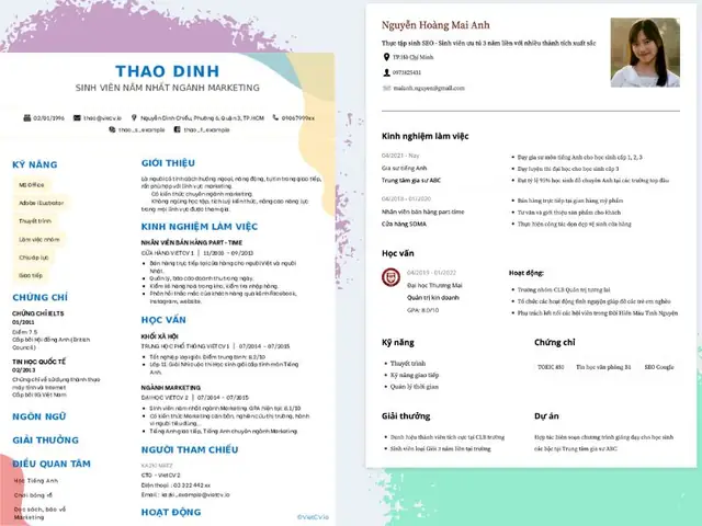 Mẫu Cv Cho Sinh Viên Đơn Giản