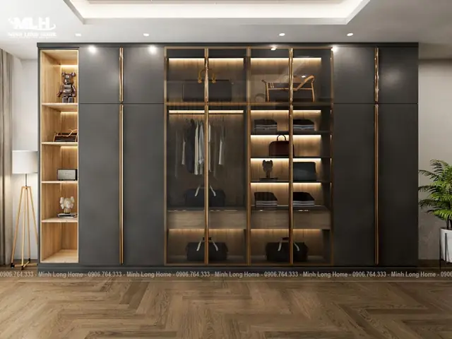 Tủ Áo Cánh Kính Kết Hợp Cánh Mdf Tml27