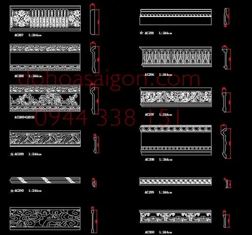 Chia Sẻ Miễn Phí File Thư Viện Autocad Phào Chỉ Hoa Văn Cổ Điển | Đồ Họa Sài Gòn