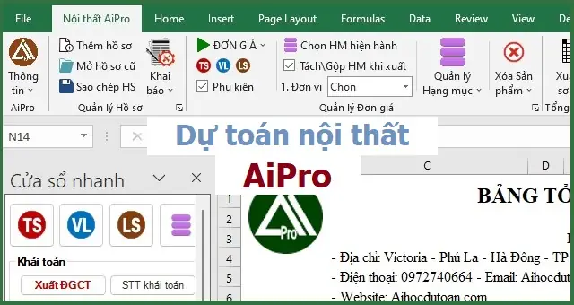Dự Toán Báo Giá Nội Thất Xây Dựng