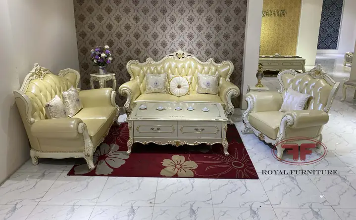 Chi Tiết Sản Phẩm Bộ Sofa 123 Tân Cổ Điển Dát Vàng Nhập Khẩu 9901b-dv: