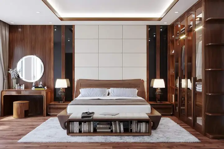 Phòng Ngủ Nội Thất Gỗ Óc Chó