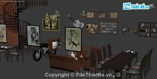 File 3d Nội Thất Nhà Hàng Vintage: Nâng Tầm Không Gian & Trải Nghiệm Khách Hàng