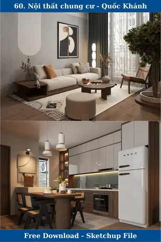 60. Thiết Kế Nội Thất Chung Cư Hiện Đại Bởi Quốc Khánh File Sketchup