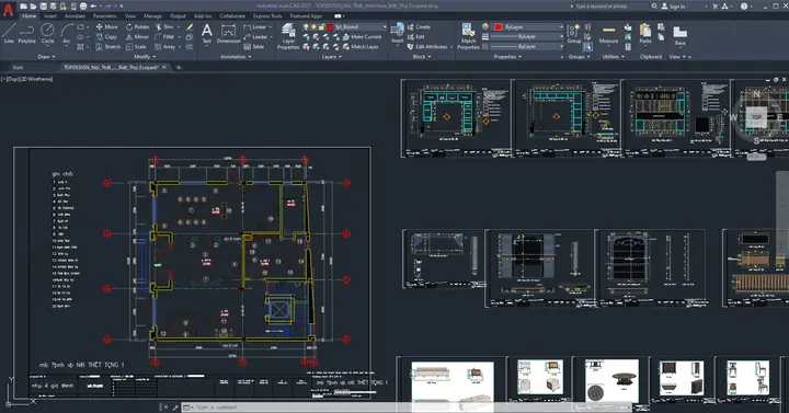 Link Tải File Cad Nội Thất Biệt Thự Indochine Đầy Đủ
